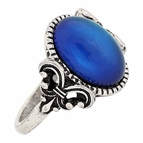 

gothic flower pattern antique sterling silver plating oval stone color change mood ring mj-rs008 (9)