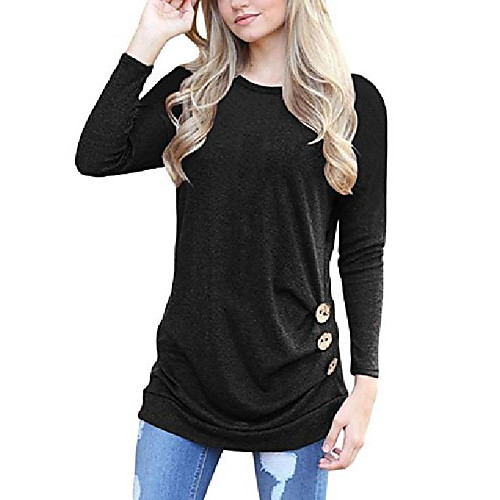 

women shirts with long sleeve loose tunics tops and casual blouses black large