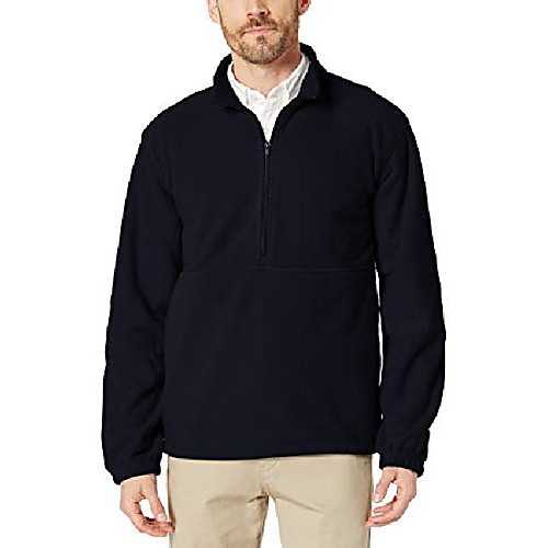 

men's adult unisex polar fleece pullover, dark navy, l