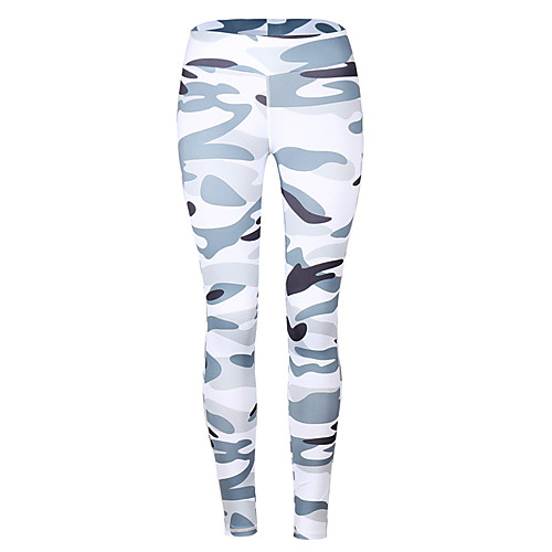 

Women's Basic Streetwear Comfort Daily Going out Leggings Pants Camouflage Full Length White