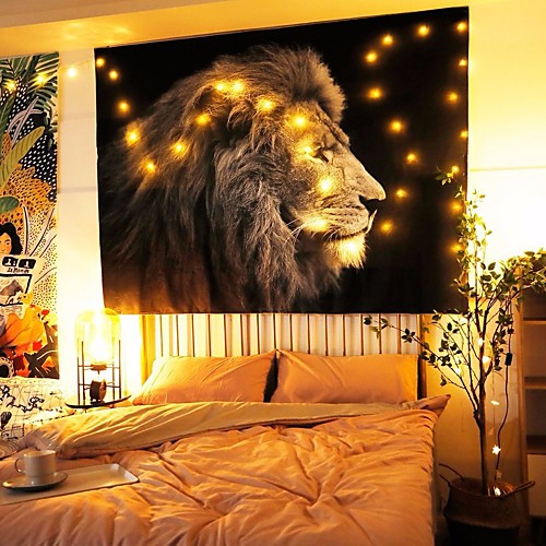 

Wall Tapestry Art Decor Blanket Curtain Picnic Tablecloth Hanging Home Bedroom Living Room Dorm Decoration Polyester Fiber Lion