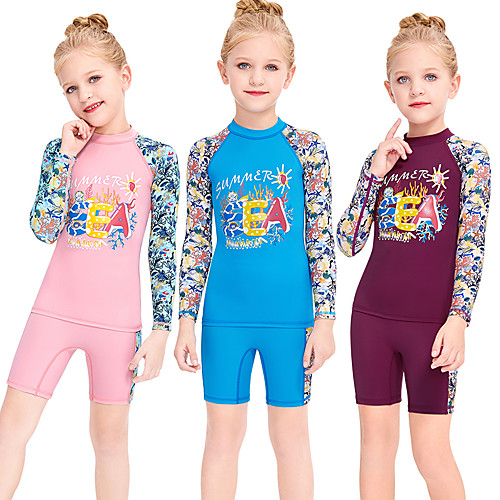 

Girls' Rash Guard Dive Skin Suit Diving Suit Breathable Quick Dry Long Sleeve Swimming Surfing Water Sports Patchwork Summer / Stretchy / Kid's