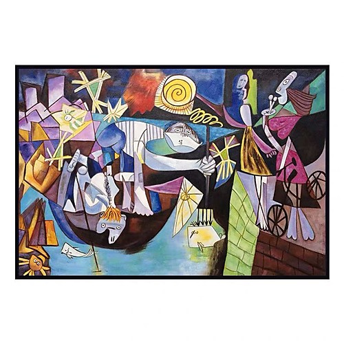 

100% Hand Painted Abstract Scenery on Canvas Handmade Oil Painting Night Fishing at Antibes Master Piece Picasso Oil Painting