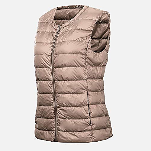 

Women's Sports Puffer Jacket Hiking Vest / Gilet Outdoor Down Jacket Winter Outdoor Solid Color Thermal Warm Packable Lightweight Breathable Top Hunting Fishing Climbing Navy Wine Pink ArmyGreen Black