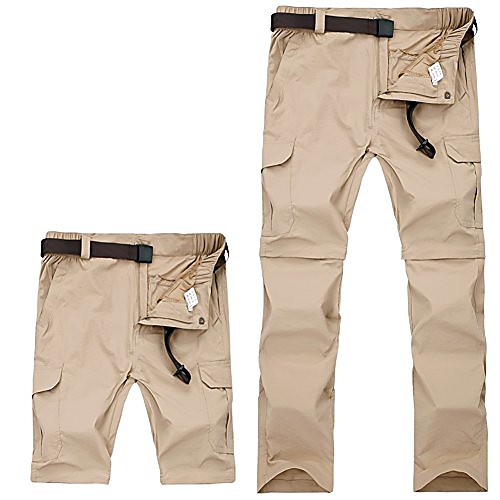 

men's outdoor lightweight waterproof convertible quick-drying hiking camping climbing hunting pants trousers