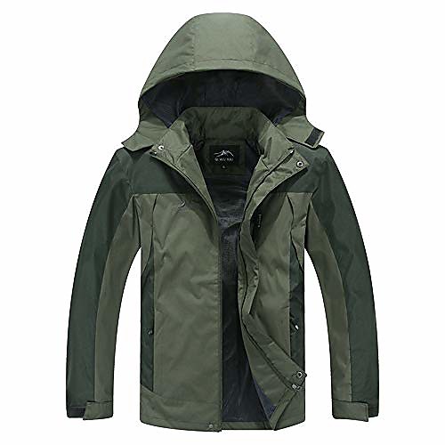 

rain jacket mens waterproof windbreaker coat for men boys zipper wind breaker (green, xxxxl)