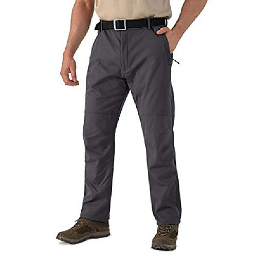 

men's insulated outdoor windproof hiking pants softshell warm fleece mountain camping pants for men grey