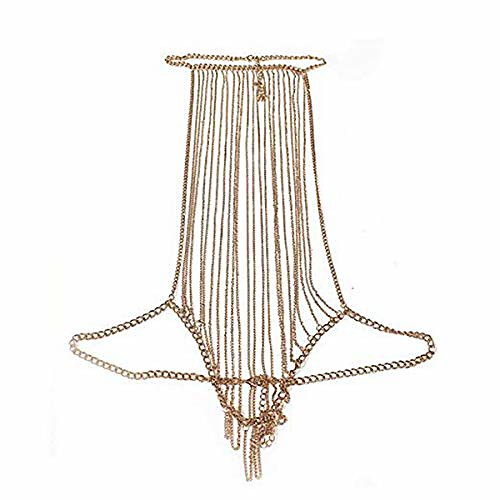 

bikini cross body chain adjustable harness with fine chain multirow necklace tassel crossover necklace jewelry for women