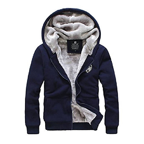 

men winter casual hoodies coat thick warm jacket fleece jacket