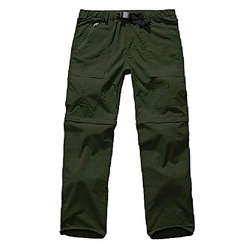 

hiking pants mens convertible quick dry lightweight zip off outdoor fishing travel safari cargo trousers #6062 army green-40