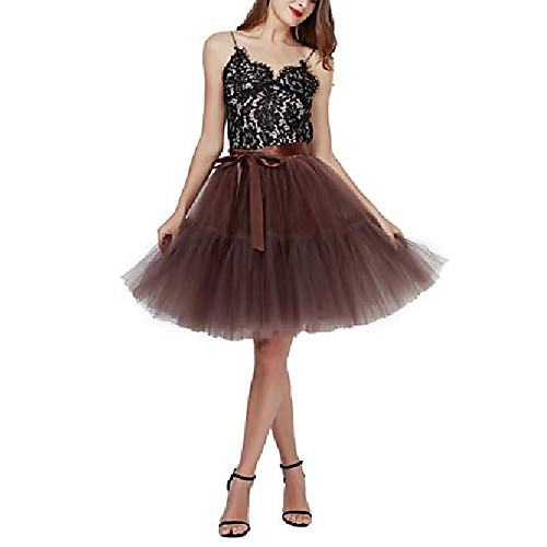 

women's tulle skirt princess tutu midi knee length skirt underskirt dance skirt white