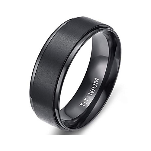 

black stainless steel ring for women men band ring