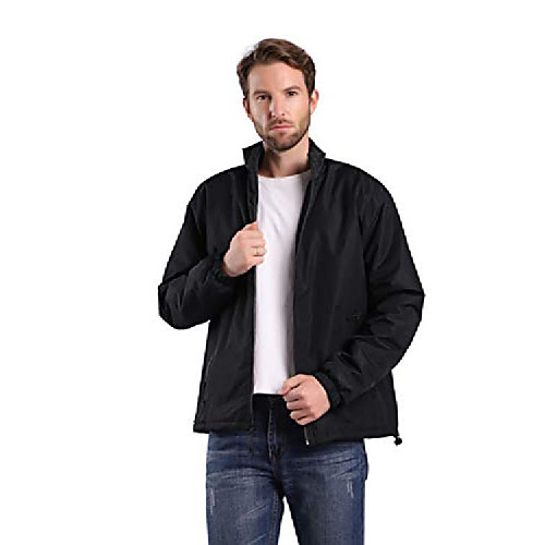

mens windbreaker jackets casual loose fit soft shell outdoor coats with fleece lining black large