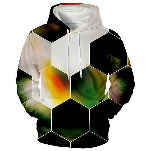 

Men's Pullover Hoodie Sweatshirt Graphic Abstract 3D Front Pocket Daily 3D Print 3D Print Casual Hoodies Sweatshirts Green