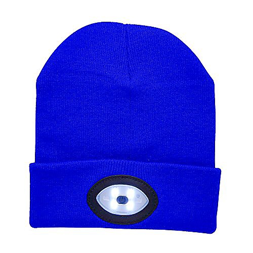 

bright led lighted beanie cap usb rechargeable headlamp hat unisex 6 led knitted beanie cap (dark blue)