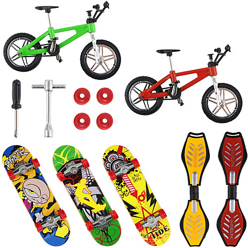 

13 pcs Finger skateboards Mini fingerboards Finger bikes Finger Toys Plastics Alloy Office Desk Toys with Replacement Wheels and Tools Party Favors Kid's Adults All Party Favors for Kid's Gifts