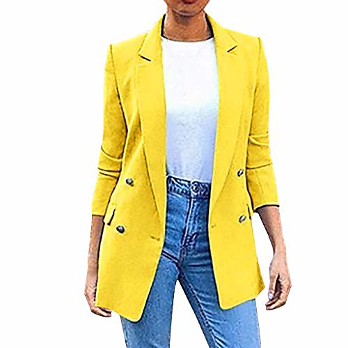 

Women's Coat Solid Color Classic Classic & Timeless Polyester Dailywear Coat Tops White / Notch lapel collar