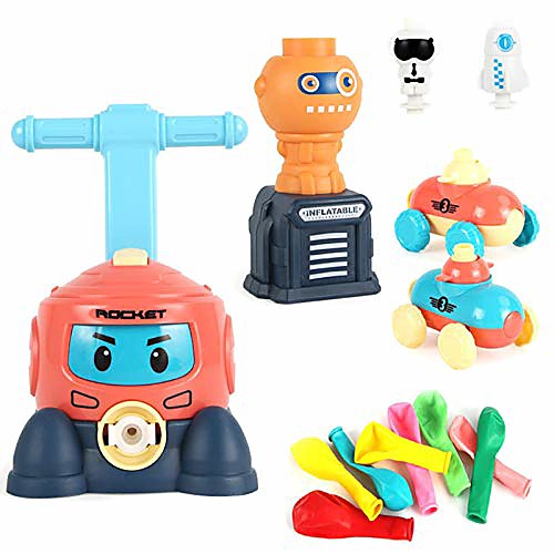 

balloon powered cars,balloon launcher powered car toy preschool educational science model toy aerodynamics car toy with manual air balloon pump for kids party supplies with 8 balloons