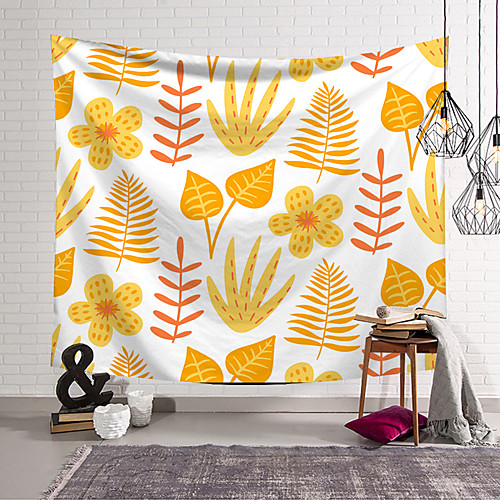 

Wall Tapestry Art Decor Blanket Curtain Hanging Home Bedroom Living Room Decoration Polyester Plant Orange Flower Pattern