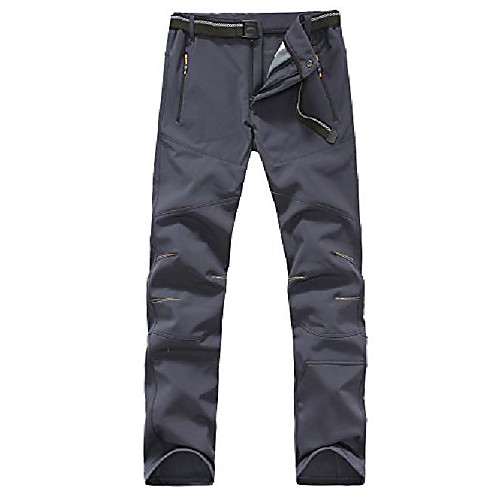 

mens outdoor soft shell camping tactical cargo pants thick hiking trousers 1607 grey x-large
