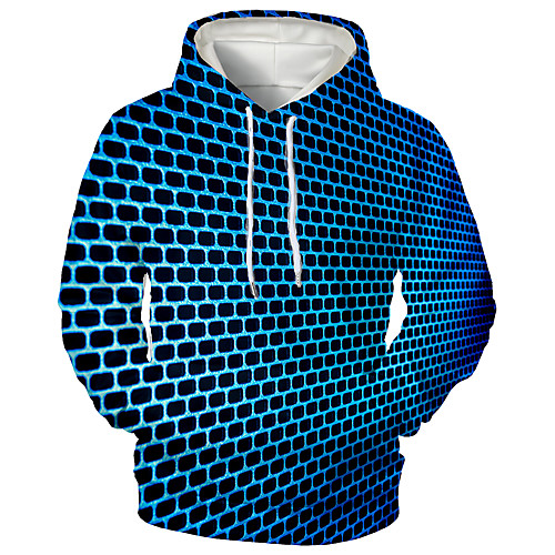 

Men's Pullover Hoodie Sweatshirt Graphic Abstract 3D Front Pocket Daily 3D Print 3D Print Casual Hoodies Sweatshirts Blue