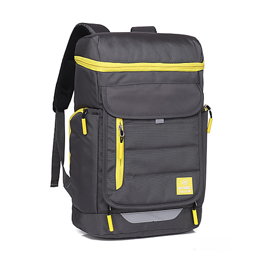

Unisex Polyester School Bag Commuter Backpack Large Capacity Waterproof Zipper Solid Color School Daily Backpack Black Blue Red Brown Gray