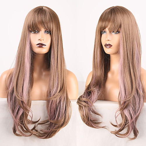 

Cosplay Costume Wig Synthetic Wig Wavy Body Wave Middle Part Wig Long Blonde / Purple Synthetic Hair Women's Odor Free Fashionable Design Soft Mixed Color / Heat Resistant