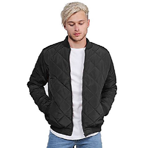 

classic quilted padded bomber jacket black size l