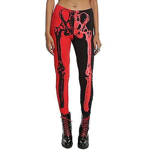 

womens fashion skeleton leggings funky design tights yoga pants(l)