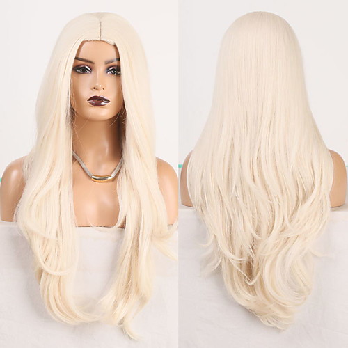 

Cosplay Costume Wig Synthetic Wig Straight Natural Straight Middle Part Wig Royal Blue Synthetic Hair Women's Odor Free Fashionable Design Soft Blue