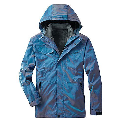 

Men's Hiking Jacket Hiking 3-in-1 Jackets Hiking Windbreaker Winter Outdoor Solid Color Thermal Warm Waterproof Windproof Breathable Jacket Winter Jacket Top Single Slider Hunting Fishing Climbing