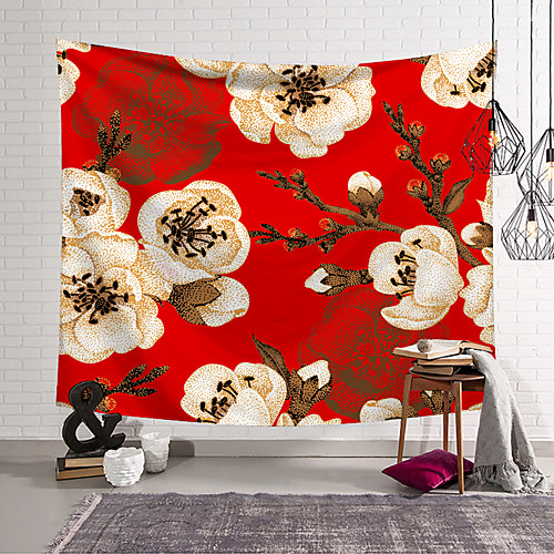 

Wall Tapestry Art Decor Blanket Curtain Hanging Home Bedroom Living Room Decoration Polyester Plant Flower Floral Blooming