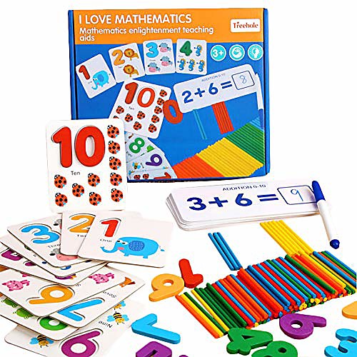 

seeing and matching mathematics learning toys puzzles wooden sticks addition and subtraction sight numbers games montessori preschool educational math toys for toddlers kids boys girls