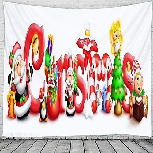 

Christmas Santa Claus Holiday Party Wall Tapestry Art Decor Blanket Curtain Picnic Tablecloth Hanging Home Bedroom Living Room Dorm Decoration Christmas Gift