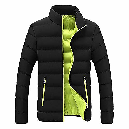 

softshell jacket for mens thick bubble coat winter warm parka hardshell slim fit outwear leisure hip hop urban coats