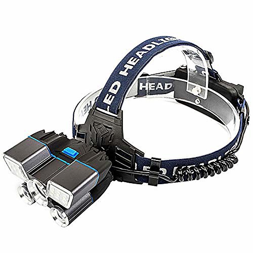 

headlamp super, multifunctional outdoor headlight, usb rechargeable headlamps waterproof work light, red and blue warning light, for camping hunting fishing hiking biking.(single)