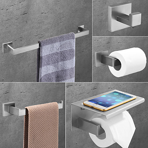 

Bathroom Accessory Set / Towel Bar / Toilet Paper Holder New Design / Creative Contemporary / Modern Stainless Steel / Low-carbon Steel - Bathroom Wall Mounted