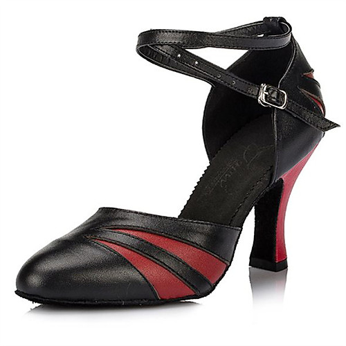 

Women's Latin Shoes Heel Thick Heel Black Buckle Adults'