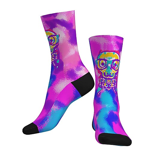 

Crew Socks Compression Socks Calf Socks Athletic Sports Socks Cycling Socks Women's Men's Bike / Cycling Breathable Soft Comfortable 1 Pair Skull Cotton Purple S M L / Stretchy / Halloween