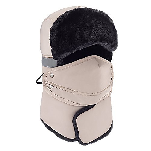 

warm unisex balaclava ski mask, 2017 winter trapper trooper hat with windproof mask (khaki)