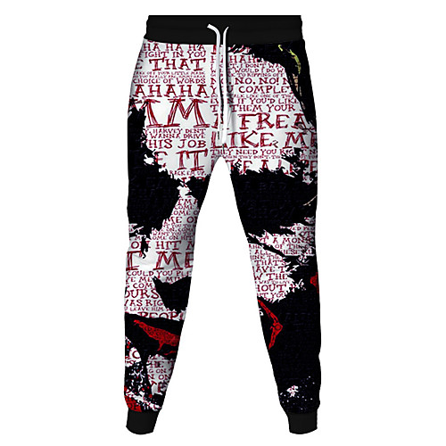 

Men's Sporty Outdoor Sports Daily Pants Sweatpants Pants 3D Full Length Patchwork Black Blue Dark Gray Rainbow Beige
