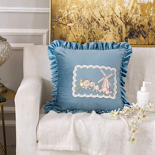 

Cushion Cover European Style Patch Embroidered Lace Style Home Office Pillow Case Cover Living Room Bedroom Sofa Cushion Cover