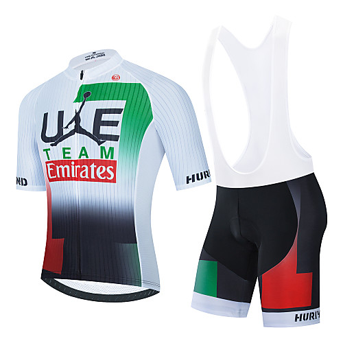 

21Grams Men's Short Sleeve Cycling Jersey with Bib Shorts Cycling Jersey with Shorts Black Green BlackWhite Bike Breathable Quick Dry Sports Graphic Mountain Bike MTB Road Bike Cycling Clothing