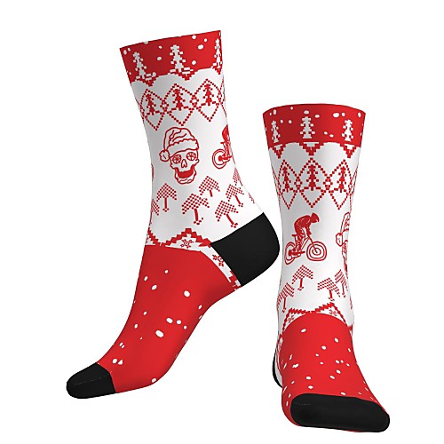 

Crew Socks Compression Socks Calf Socks Athletic Sports Socks Cycling Socks Women's Men's Bike / Cycling Breathable Soft Comfortable 1 Pair Graphic Christmas Santa Claus Cotton Red S M L / Stretchy