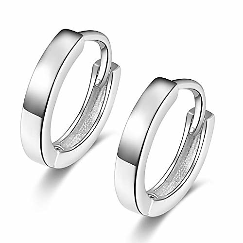 

8mm 925 sterling silver huggie hoop earrings men women small tiny helix cartilage earrings hoop second third hole lobe piercing sleeper earrings