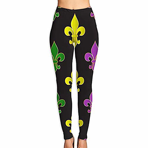 

fleur de lis mardi gras womens fitness power flex yoga pants leggings