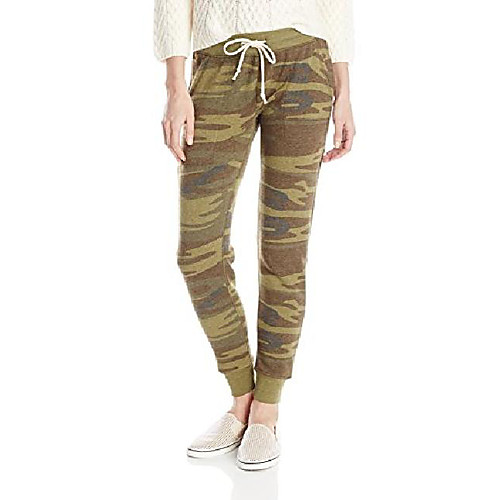 

women's printed eco fleece jogger pant, oatmeal camo, small