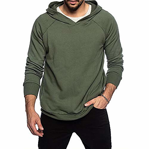 

fashion hoodies mens athletic pullover sweatershirts- long sleeve solid color t-shirts green
