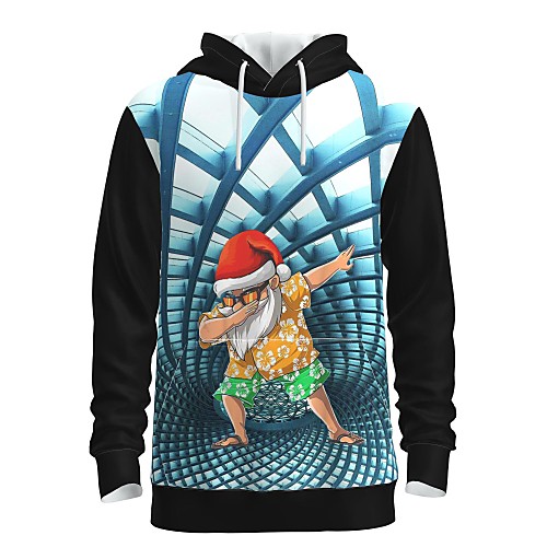 

Men's Pullover Hoodie Sweatshirt Print Graphic 3D Front Pocket Christmas Daily 3D Print 3D Print Christmas Hoodies Sweatshirts Light Blue