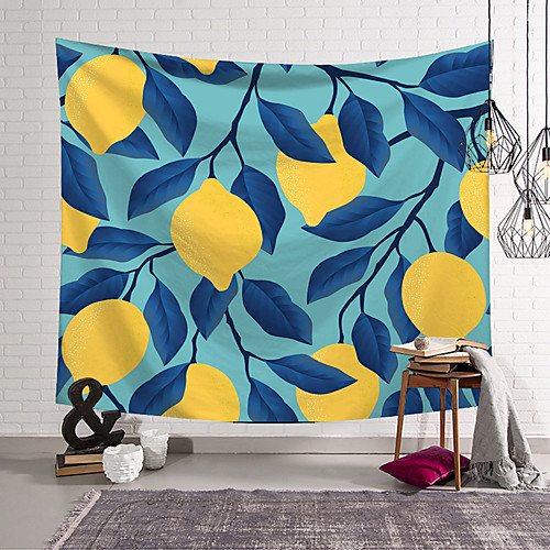 

Wall Tapestry Art Decor Blanket Curtain Hanging Home Bedroom Living Room Decoration Polyester Plant Lemon Pattern